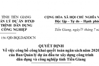 Quyết định về việc công bố công khai quyết toán ngân sách năm 2020